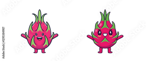 Cute Cartoon Dragon Fruit Character