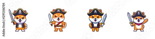 Cute Pirate Dog with Sword