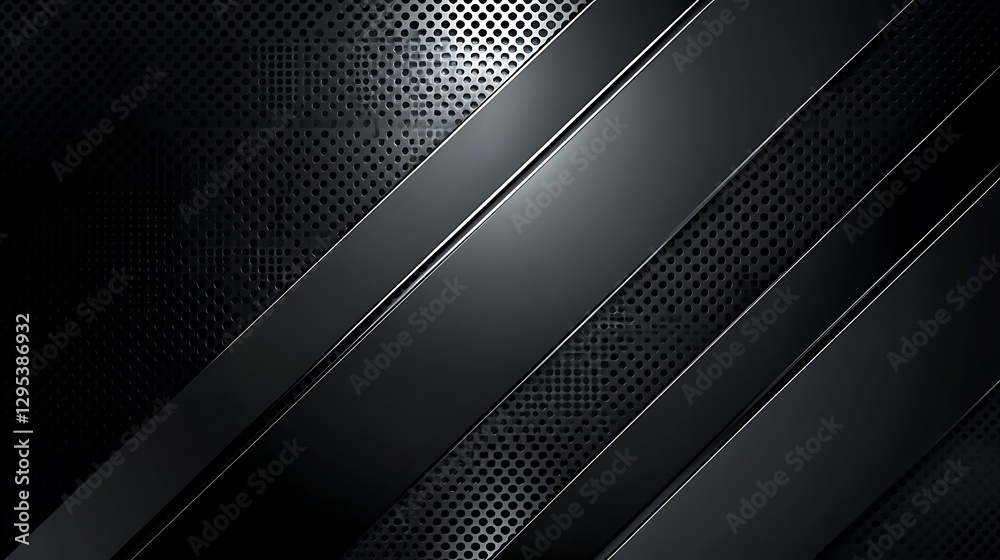 A black background with diagonal steel and perforated elements A black background with diagonal steel and perforated elements