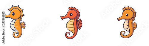 Cute Cartoon Seahorse