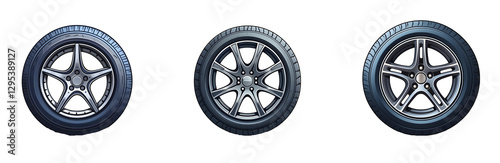 Stylish Car Wheel Illustration