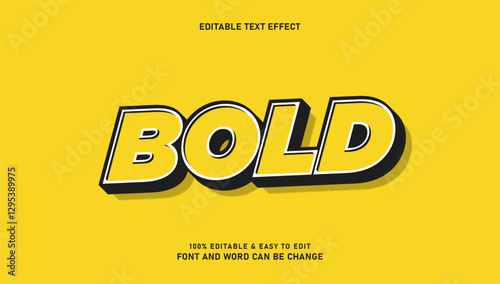 Bold text effect with a simple style that can be edited