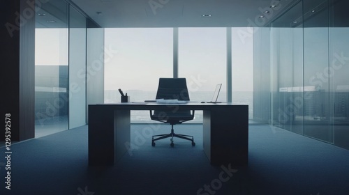 Obraz na płótnie Executive departures with an office with resignation paperwork on the desk. Featuring leadership change and professional decisions w salonie