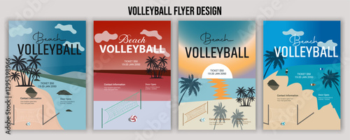 Volleyball Tournament Flyer Template  Championship Sports Event Poster Design Editable EPS for Game Night and Athletic Club Promotion  Perfect for Stock Market Uploads and Easy Customization.