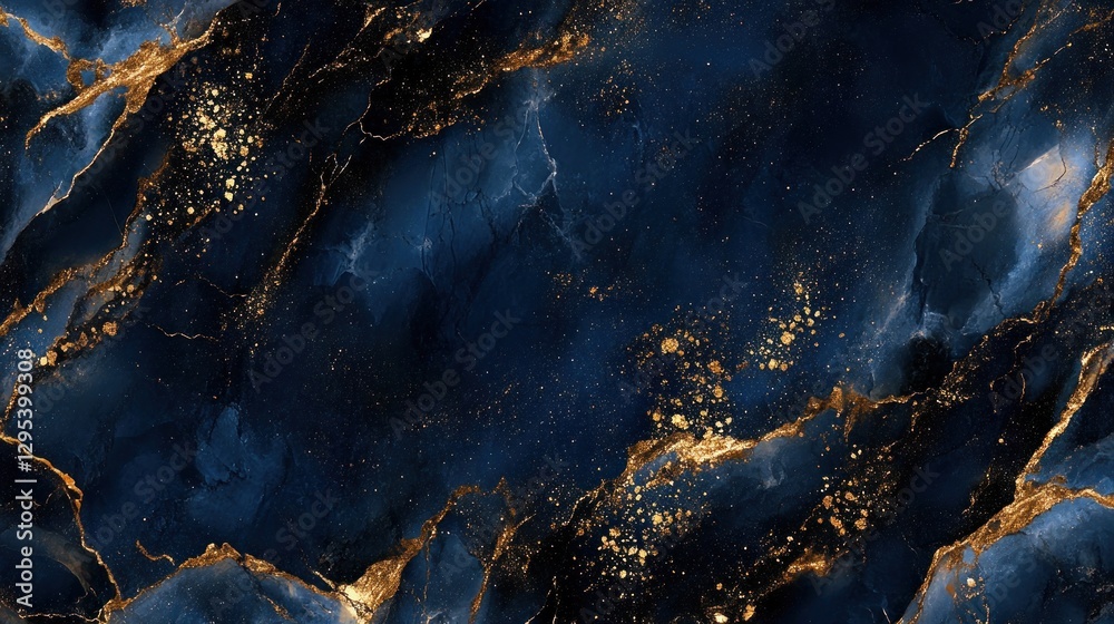 Abstract Blue And Gold Marble Texture Design Abstract Blue And Gold Marble Texture Design