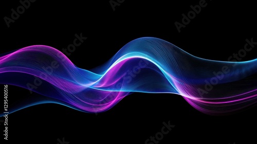 Swirling trails of cyan and magenta neon, digital energy waves, smooth radiant motion, abstract futuristic glow 