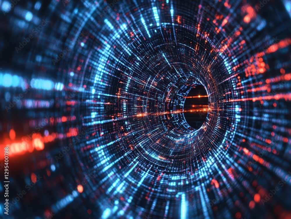 Fototapeta premium Encrypted quantum network securing classified government data, futuristic cybersecurity