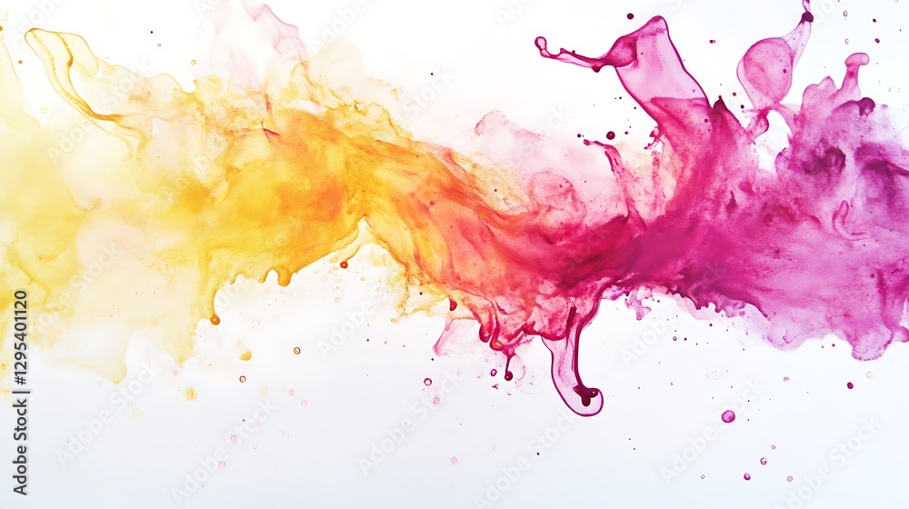Obraz premium Abstract Colorful Ink Splashes: A Vivid Symphony of Hues