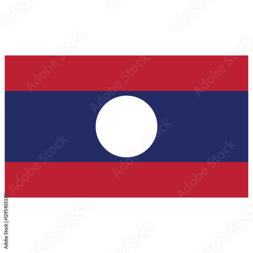 Free Download Flag of Laos. Vector. Accurate dimensions, element proportions and colors. - GFXLoad