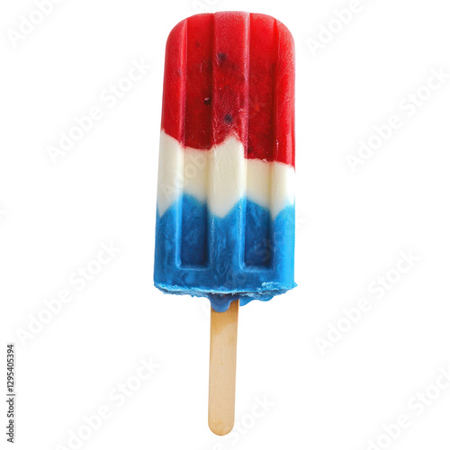 red white and blue popsicle isolated on white or transparent background 