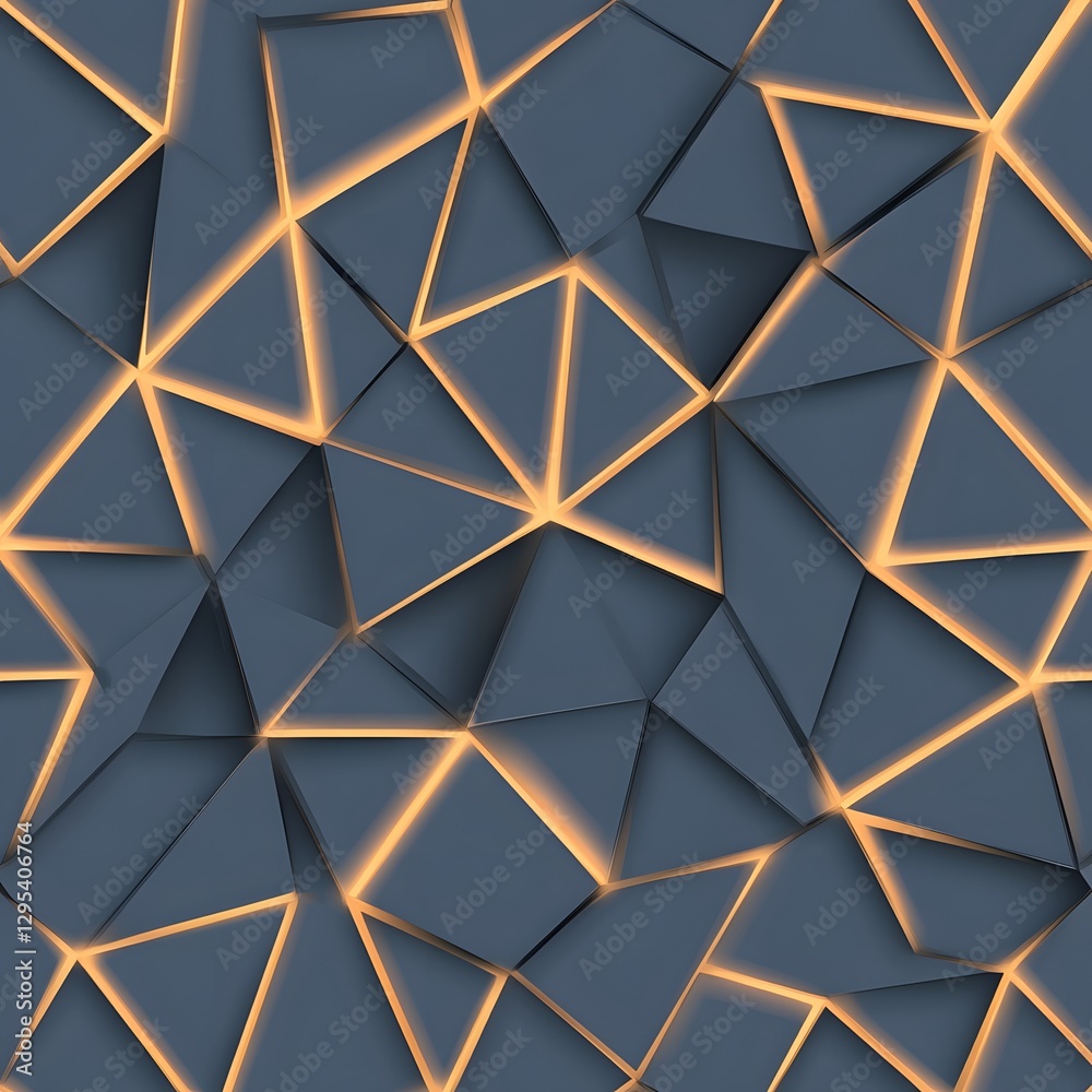 Geometric Abstract Background with Soft Glowing Yellow Lines