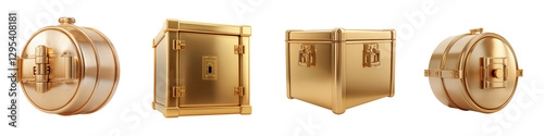 Luxurious gold vault with a sophisticated design showcasing secure storage and protection for valuable assets cash bullion and other financial treasures photo