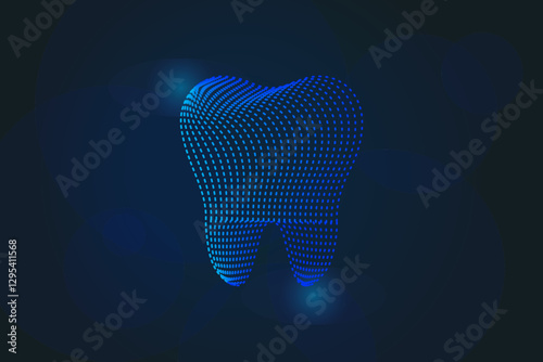 Creative style Human Tooth abstract vector illustration isolated on dark background - EPS 10