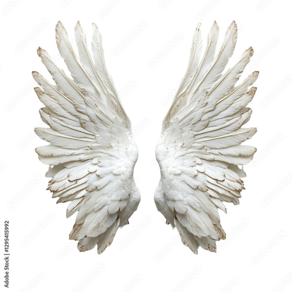Fototapeta premium White Angel Wings Abstract Art Flight Freedom Heaven