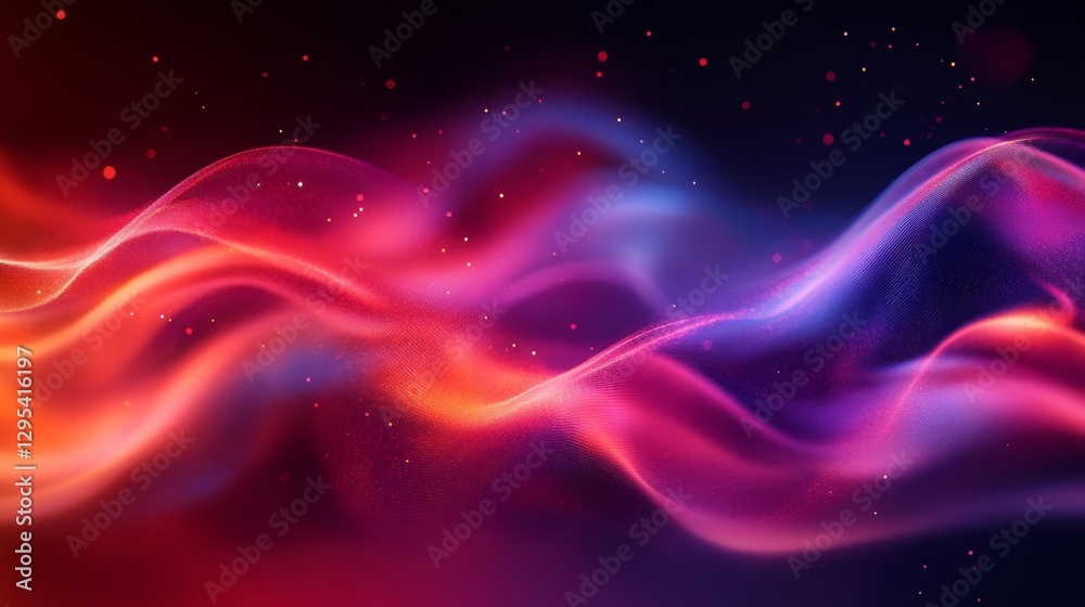 Fototapeta premium Abstract Red and Blue Waves: A Digital Art Masterpiece
