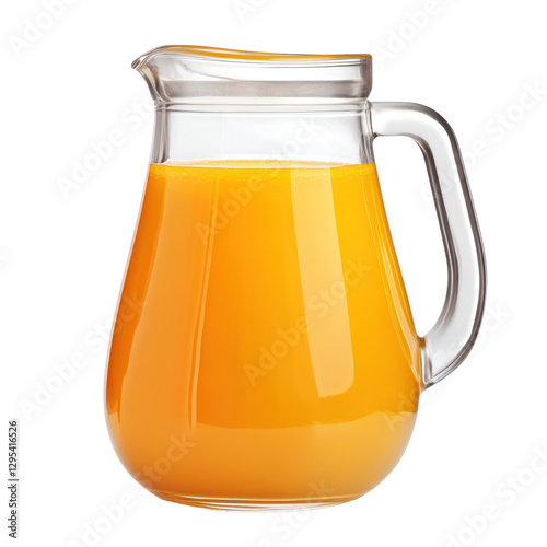 tasty orange juice in jug isolated on white or transparent background