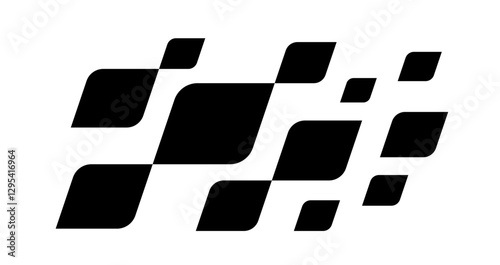 Race flag Design. Race flag icon logo. Racing stripes. Sport checkered. Motorsport graphics. Vector illustration