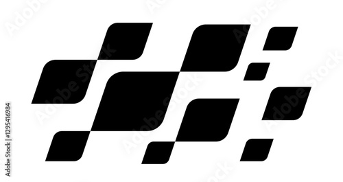 Race flag Design. Race flag icon logo. Racing stripes. Sport checkered. Motorsport graphics. Vector illustration