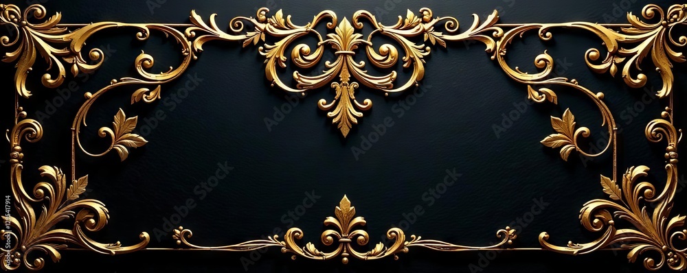 Intricate gold filigree on black, opulent texture, luxury, elegant design, luxury design