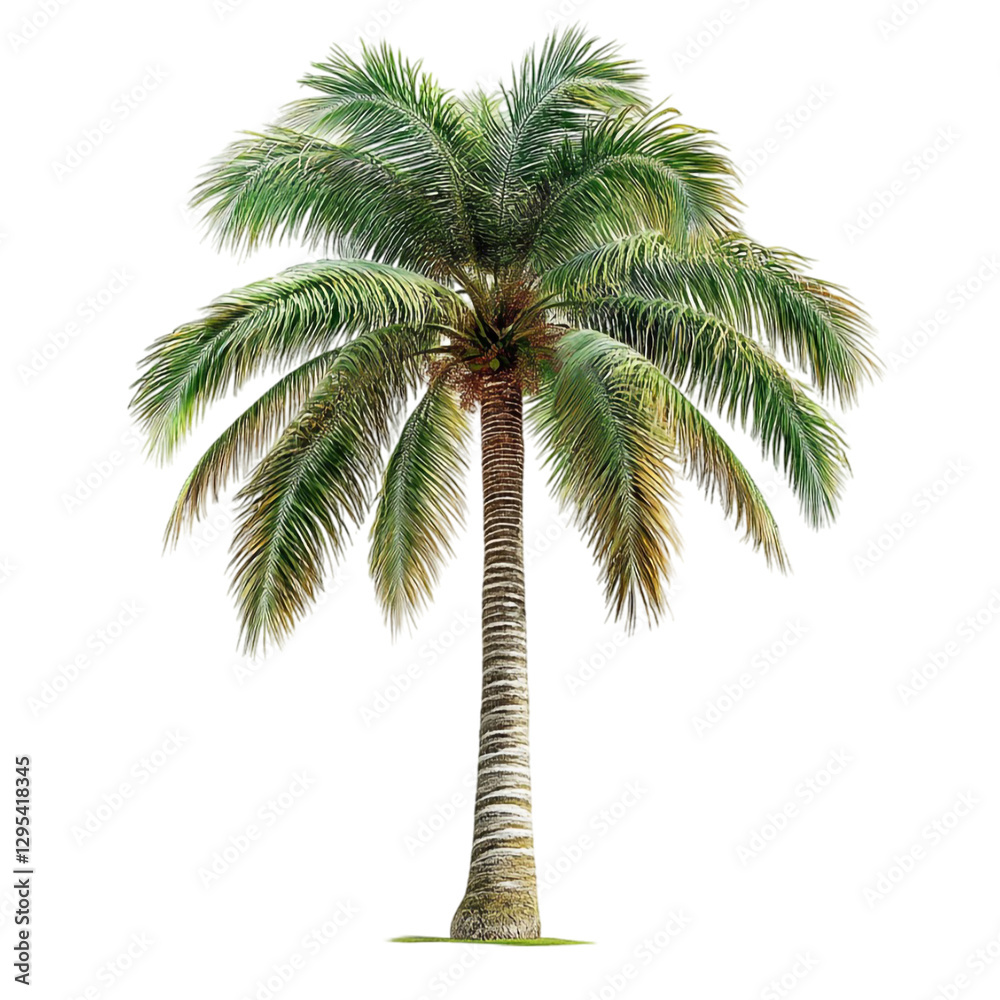 Obraz premium Palm Tree Vibrant Lines Abstract Nature Tropical Summer
