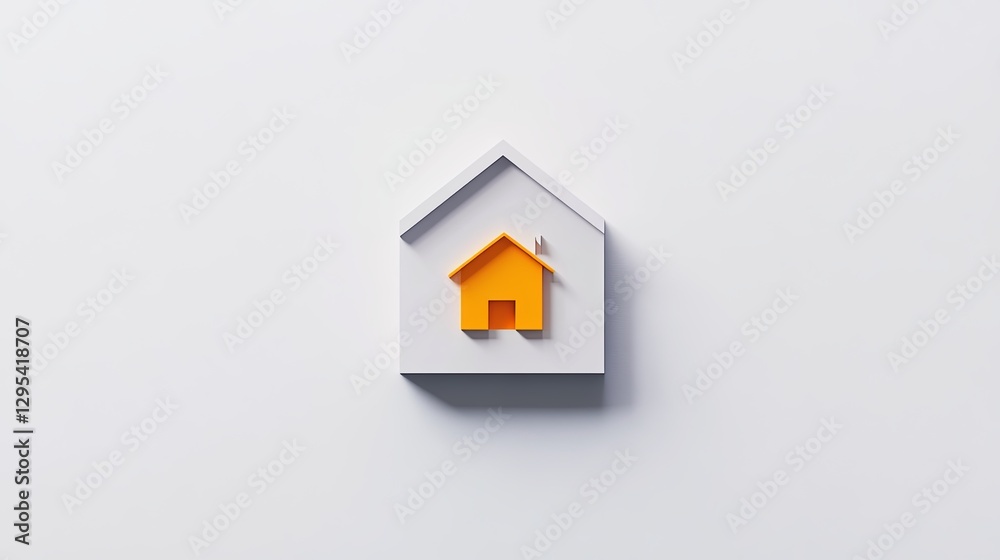 A minimalist closing document styled with a house icon on a sleek white background. pic A minimalist closing document styled with a house icon on a sleek white background. pic