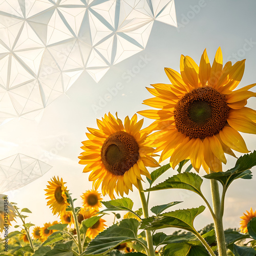 sunflowers on a blue background