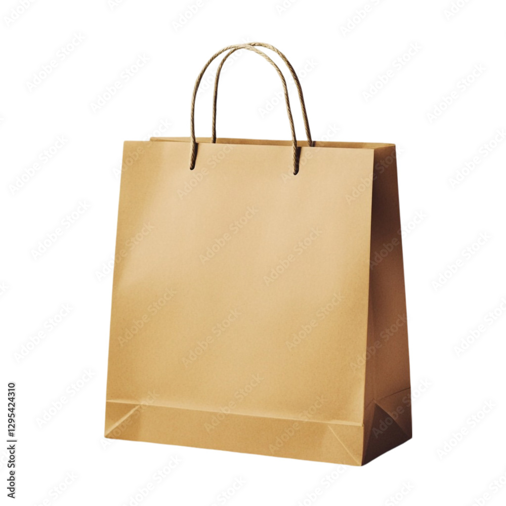 Brown paper shopping bag with rope handles simple design Brown paper shopping bag with rope handles simple design