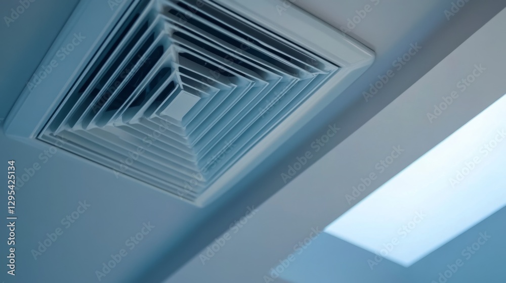 Naklejka premium Ventilation system installed in a modern interior with a skylight bringing natural light