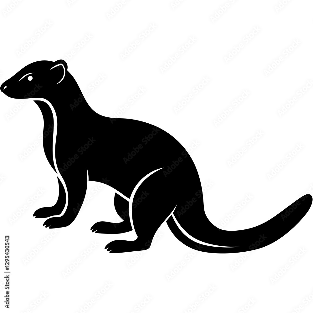 Minimalist Mongoose Silhouette Icon Perfect for Logos & Designs. Minimalist Mongoose Silhouette Icon Perfect for Logos & Designs.
