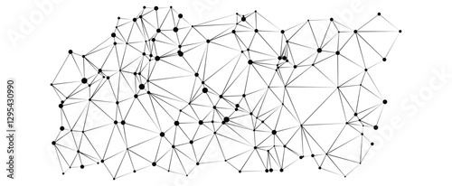 Network data technology Connected Points Lines background