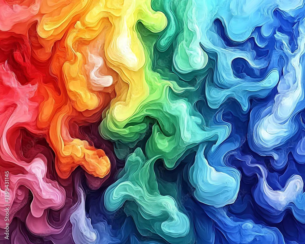 Rainbow abstract swirls digital art Rainbow abstract swirls digital art