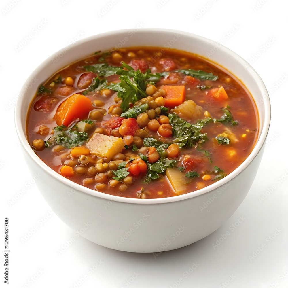 Lentil soup isolated on white background Lentil soup isolated on white background