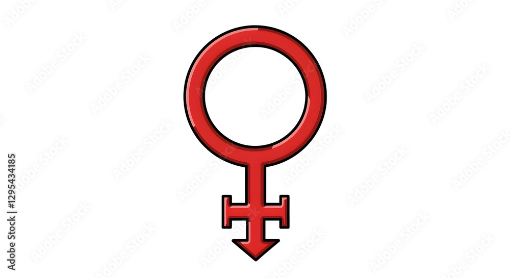 Red Female Symbol Icon Illustration Isolated on White Background Red Female Symbol Icon Illustration Isolated on White Background