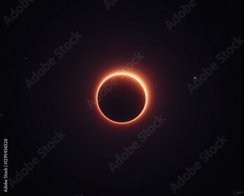A stunning image of a solar eclipse, featuring a glowing ring of light surrounding a darkened sun against a black background.