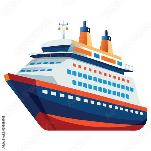 cruise ship vector illustration