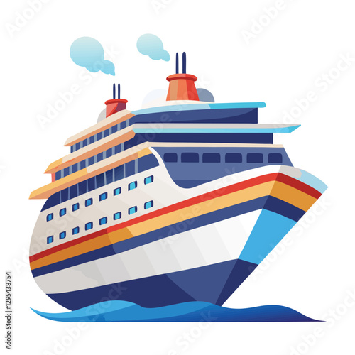cruise ship vector illustration