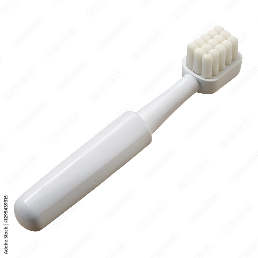 White Toothbrush. 3d rendering isolated on white background. Cartoon plastic style icon White Toothbrush. 3d rendering isolated on white background. Cartoon plastic style icon