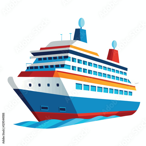 cruise ship vector illustration
