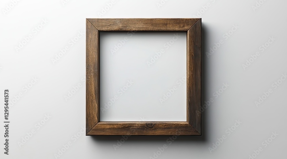Empty wood picture frame on white background Empty wood picture frame on white background