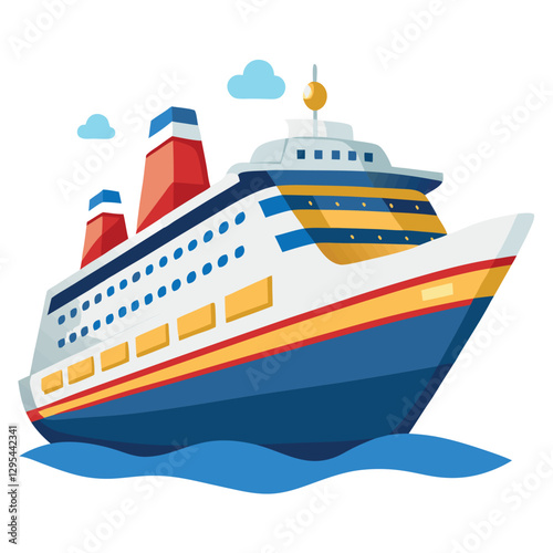 vector illustration of a cruise ship