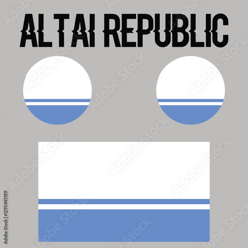 Flag Icon of Altai Republic Country, National Vector Flag Iconic Symbol and Colors of Altai Republic flag.