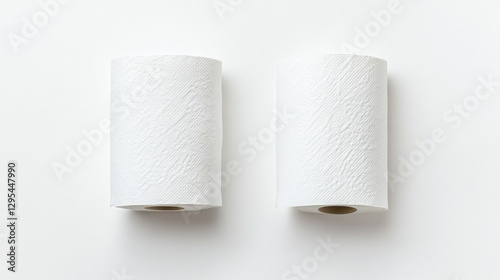 Two paper towel rolls on white background photo