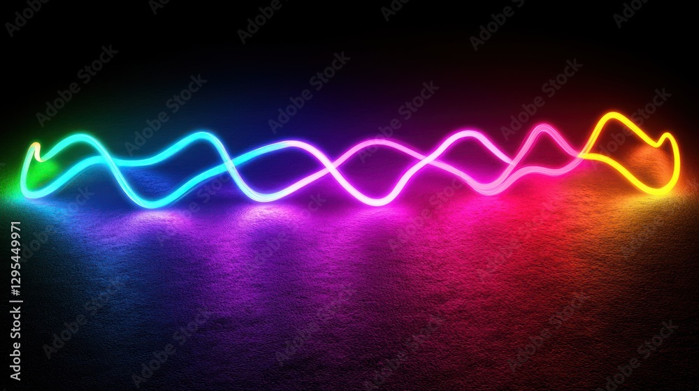 Vibrant Neon Lines Curve Across Dark Background Vibrant Neon Lines Curve Across Dark Background