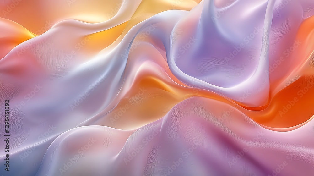 Obraz premium Swirling translucent fabrics in hues of colors and light