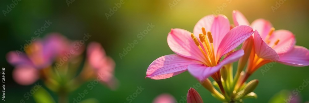 Gentle petals of Alstroemeria flowers unfolding in soft light, nature, peaceful, garden scene Gentle petals of Alstroemeria flowers unfolding in soft light, nature, peaceful, garden scene
