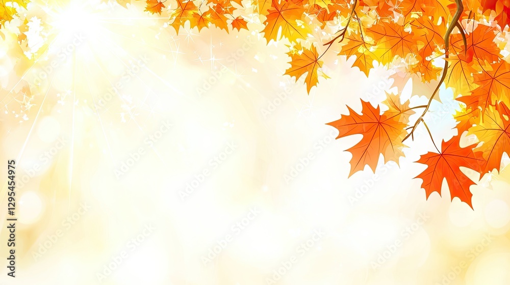 Autumn leaves, sunlit branches, fall background, nature backdrop, perfect for seasonal design Autumn leaves, sunlit branches, fall background, nature backdrop, perfect for seasonal design