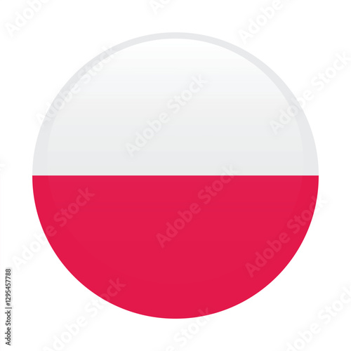 Poland circle flag logo icon digital vector illustration
