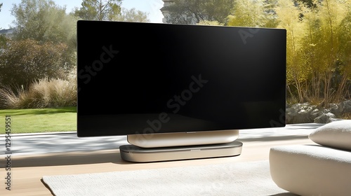 Outdoor TV display, modern living room