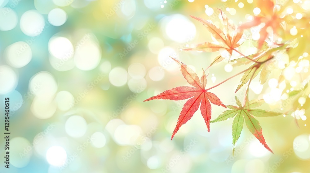 Autumn maple leaves in soft focus bokeh background. Possible use Nature, fall, wallpaper, screensaver Autumn maple leaves in soft focus bokeh background. Possible use Nature, fall, wallpaper, screensaver