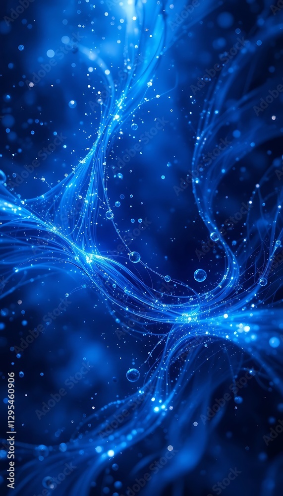 Obraz premium Abstract blue light trails with bokeh effect for background artwork